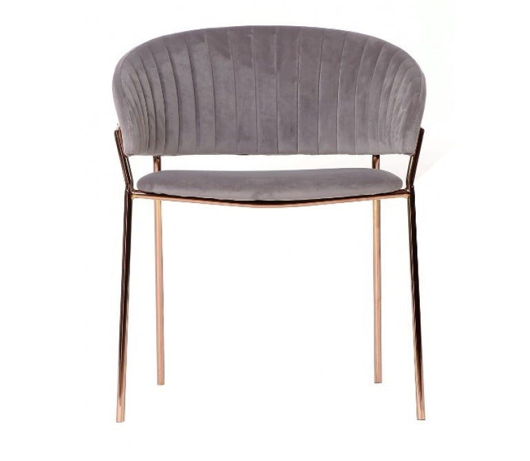 Chaise à manger en velours gris