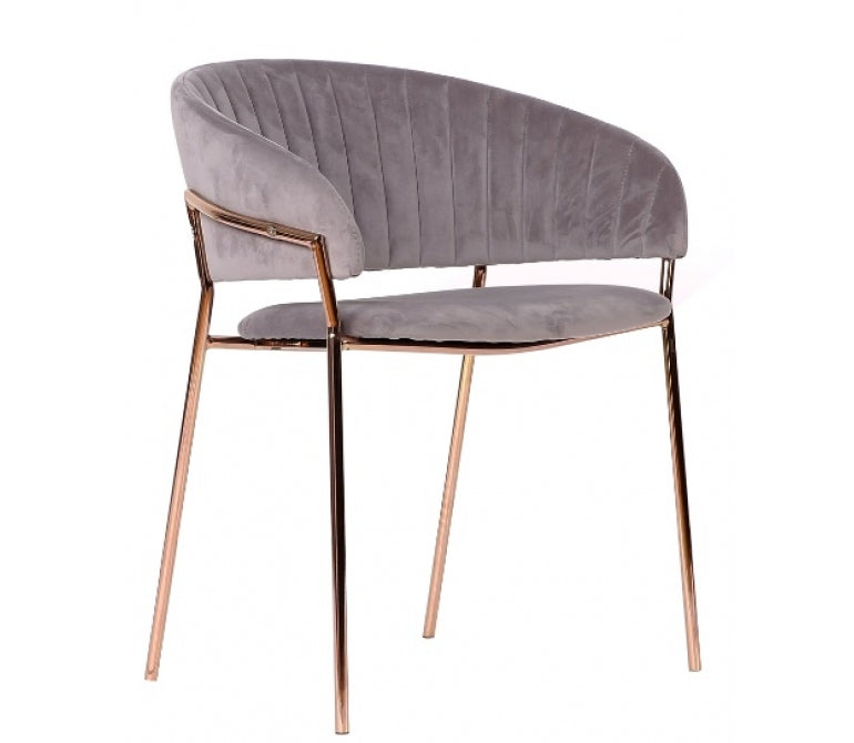 Chaise à manger en velours gris