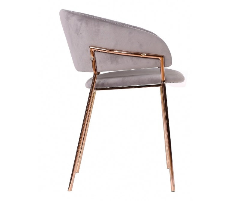 Chaise à manger en velours gris