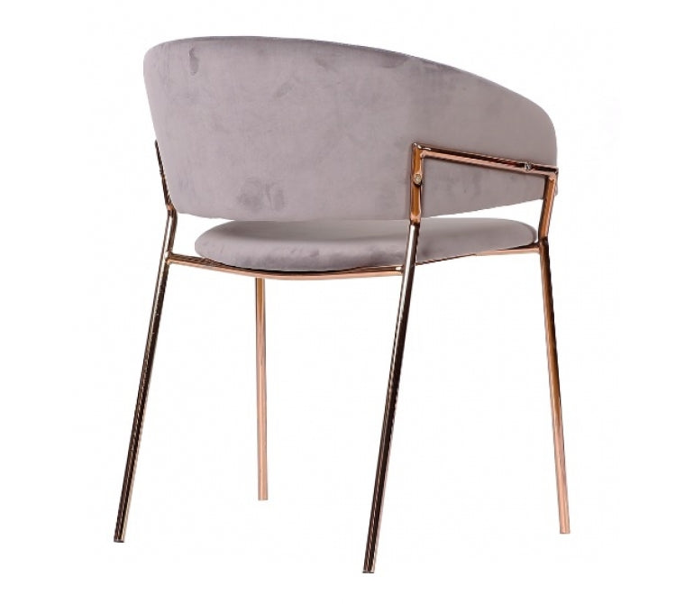 Chaise à manger en velours gris