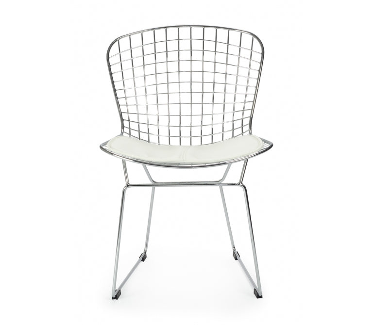 Sedia da pranzo in acciaio cromato Berto