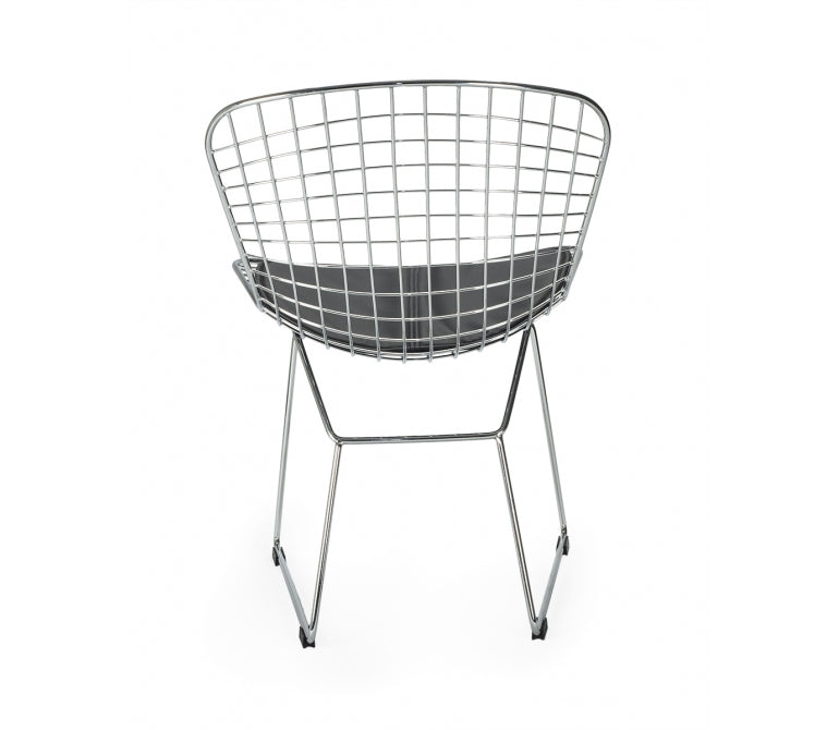 Sedia da pranzo in acciaio cromato Berto