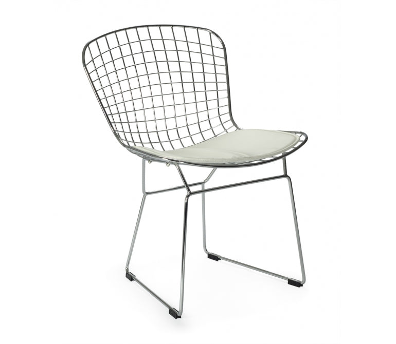 Sedia da pranzo in acciaio cromato Berto