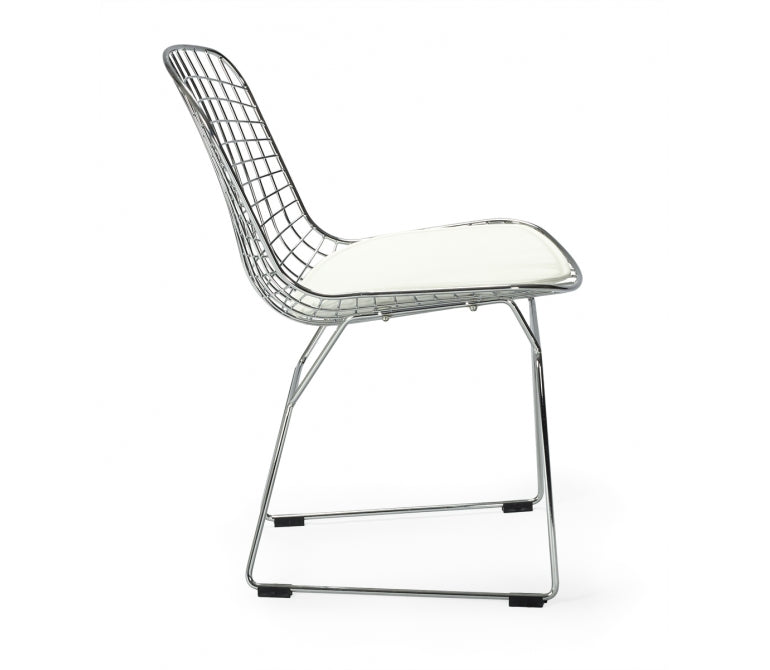 Sedia da pranzo in acciaio cromato Berto