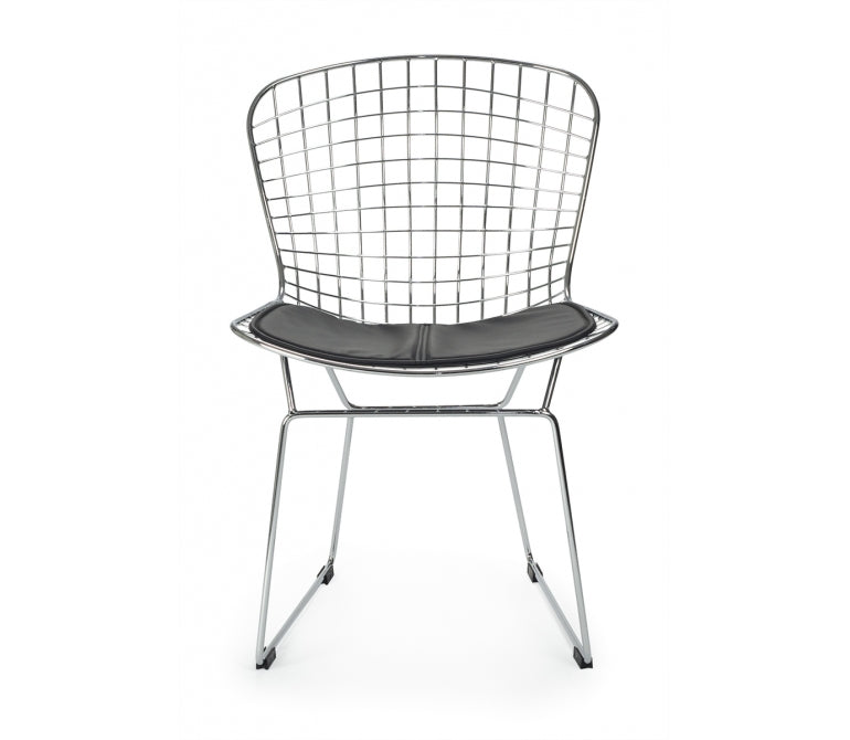 Sedia da pranzo in acciaio cromato Berto