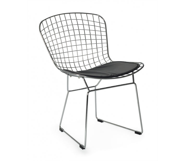 Sedia da pranzo in acciaio cromato Berto