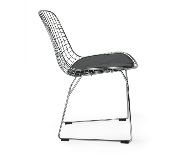 Sedia da pranzo in acciaio cromato Berto