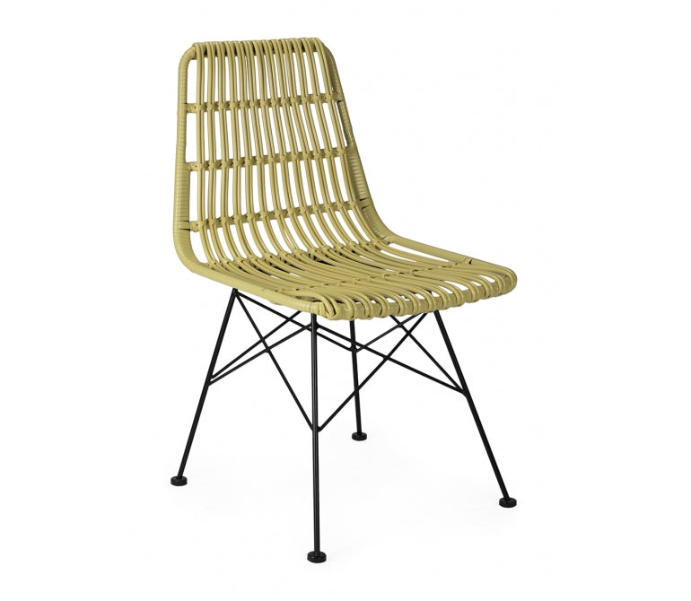 Chaise à manger nordique en rotin Cuena