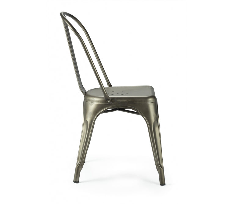 Sedia da pranzo in acciaio Nux Rustica