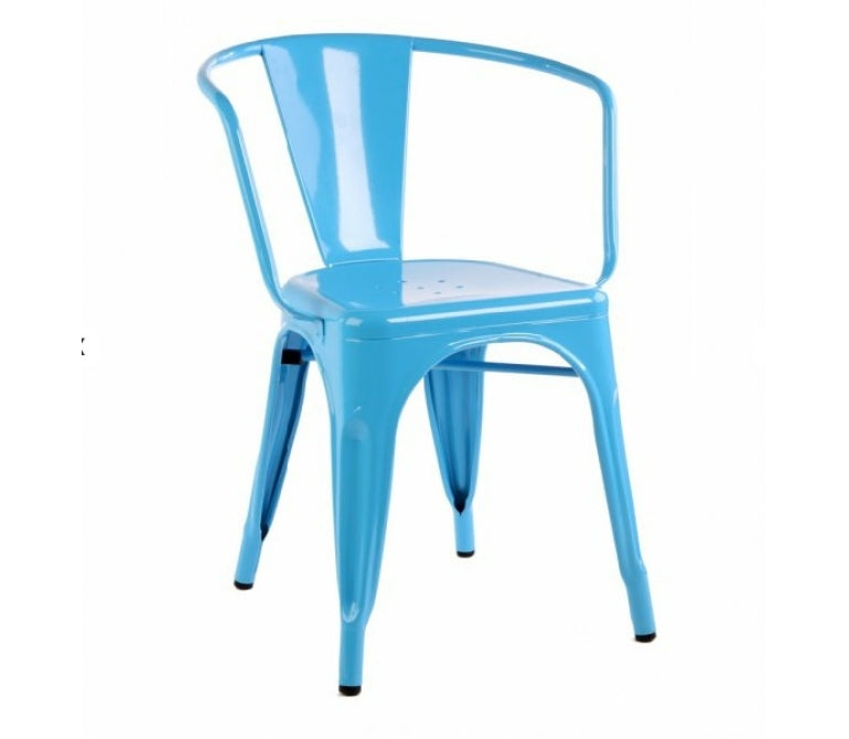 Sedia da pranzo Mars in acciaio con braccioli