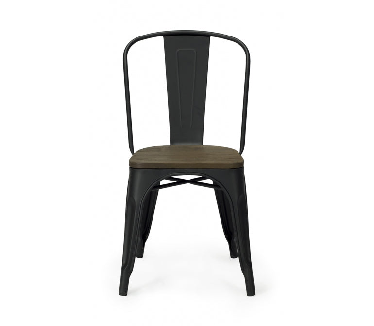 Chaise de salle à manger acier Nux bois mat