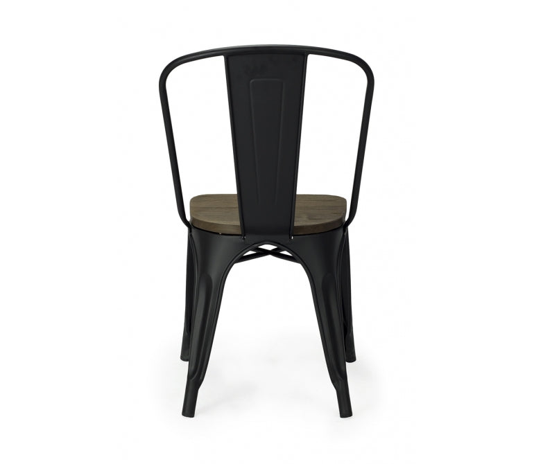 Sedia da pranzo in acciaio Nux legno opaco