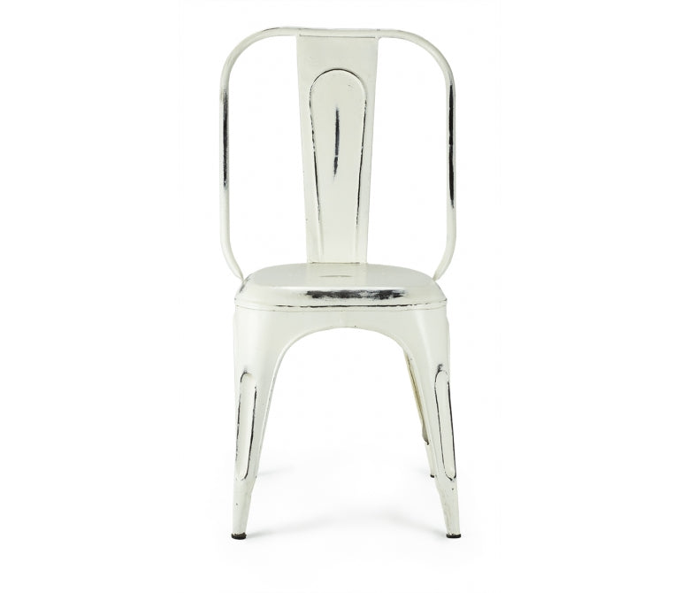 Vieille chaise de salle à manger XL en acier