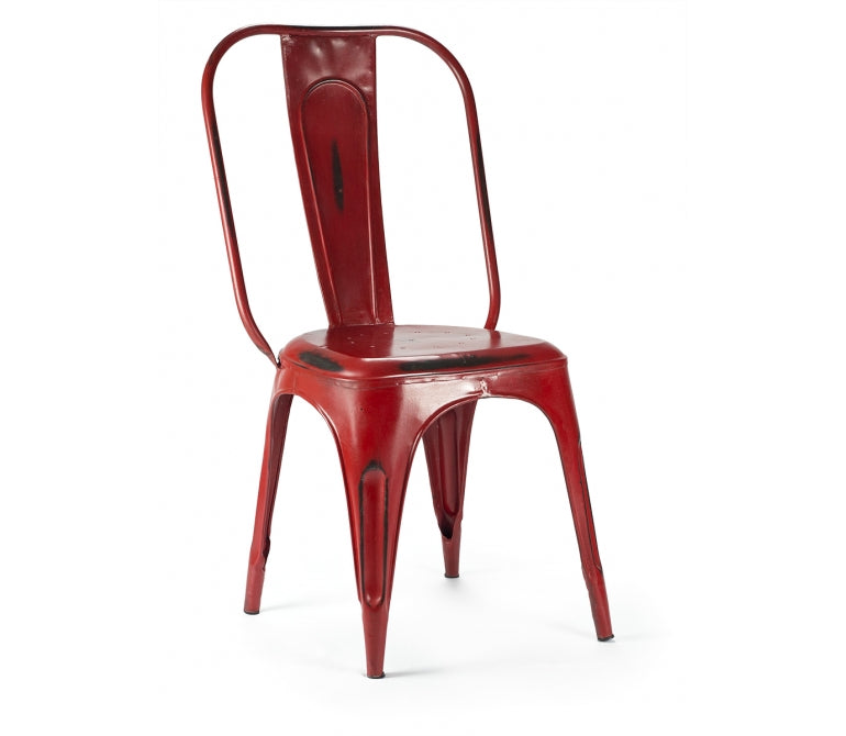 Vieille chaise de salle à manger XL en acier