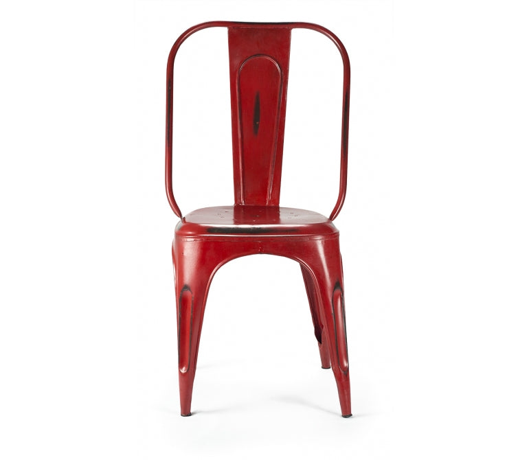 Vieille chaise de salle à manger XL en acier