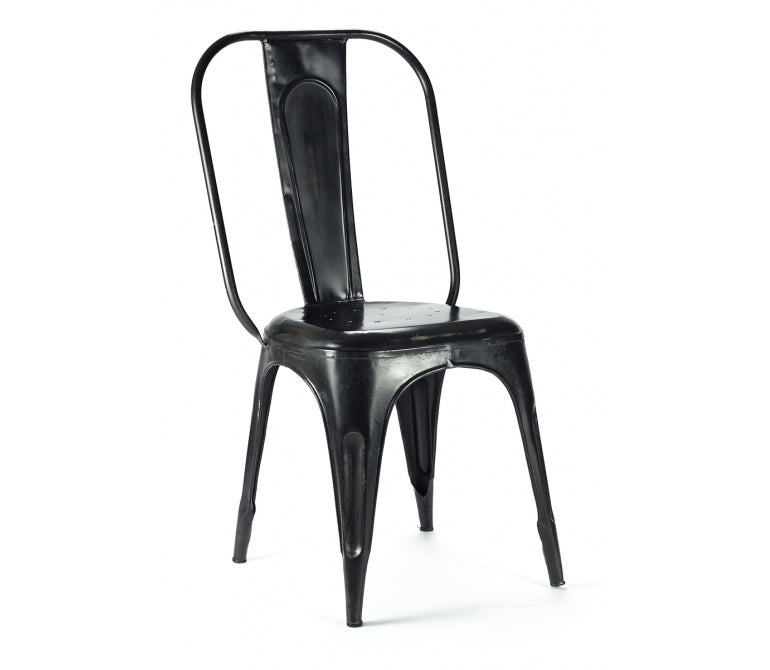 Vieille chaise de salle à manger XL en acier