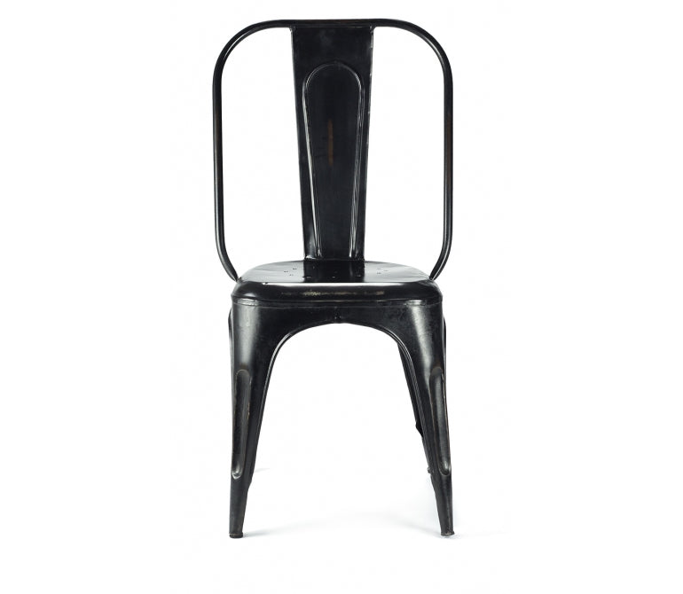 Vieille chaise de salle à manger XL en acier