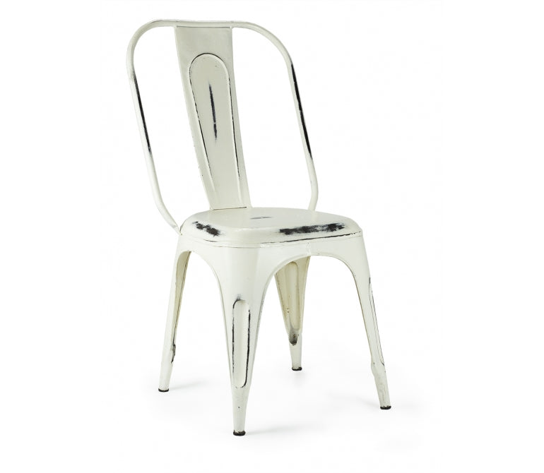 Vieille chaise de salle à manger XL en acier