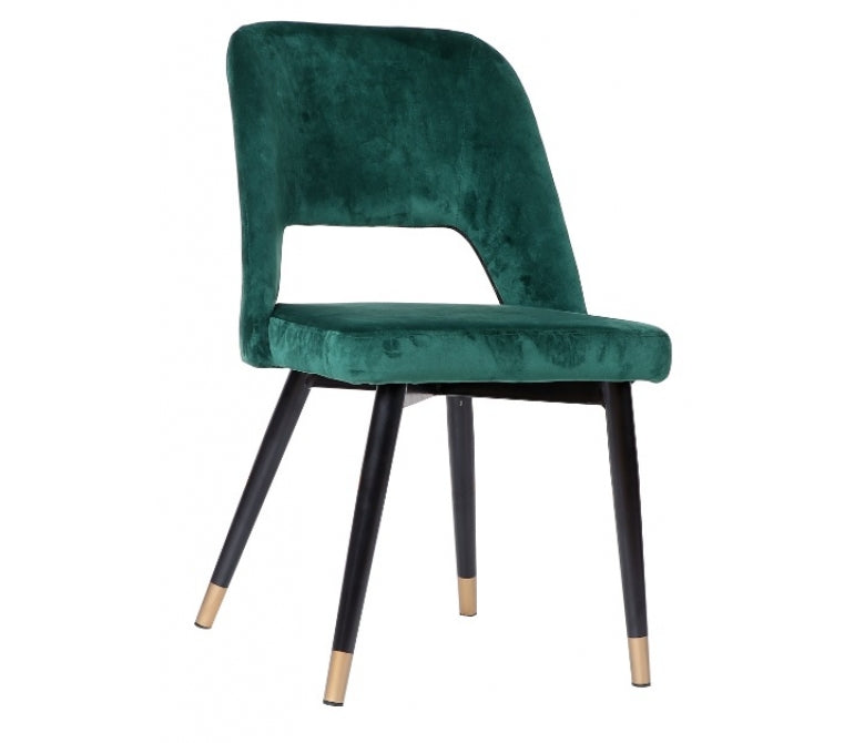 Chaise à manger en velours Vasanti vert