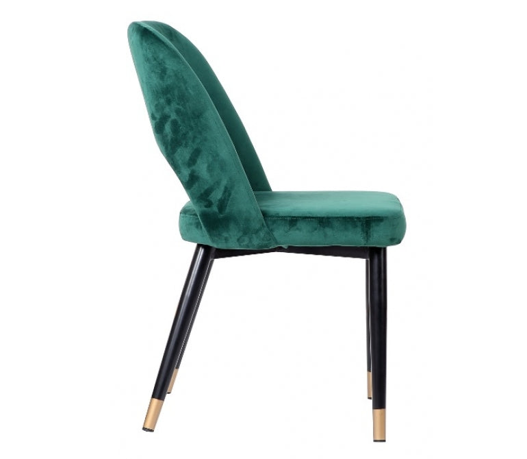 Chaise à manger en velours Vasanti vert