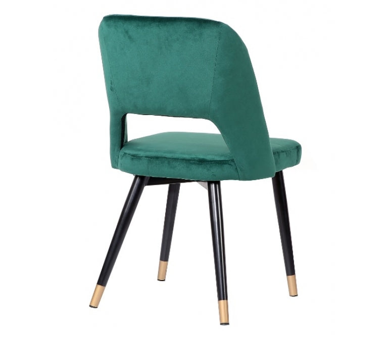 Chaise à manger en velours Vasanti vert