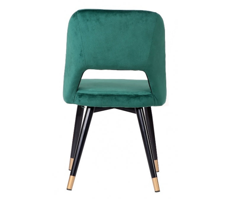 Chaise à manger en velours Vasanti vert