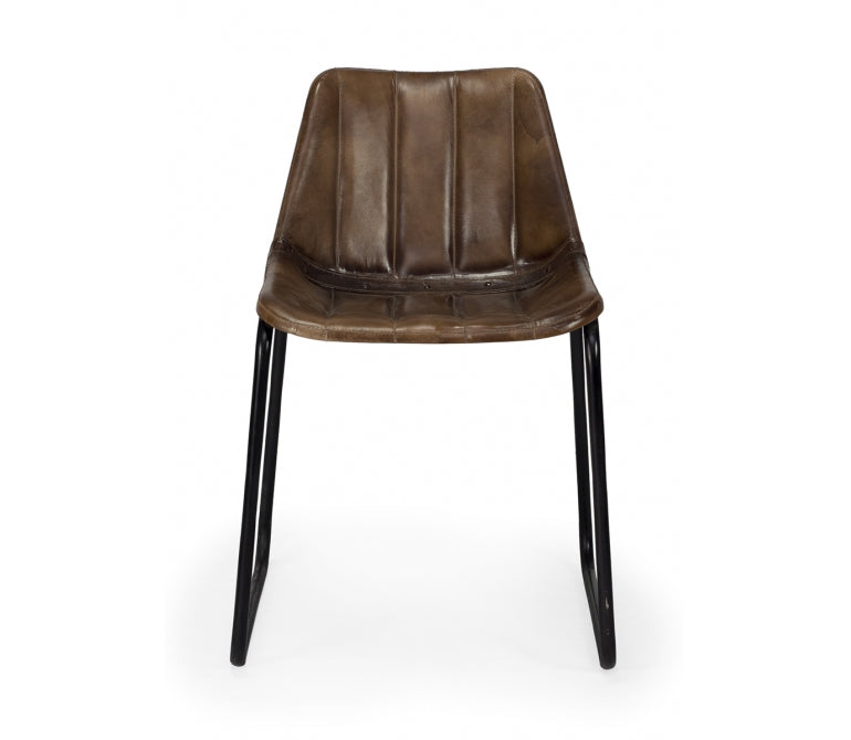 Strepen vintage leren stoel