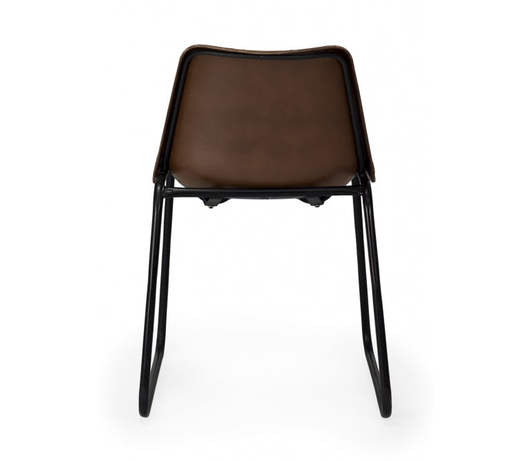 Strepen vintage leren stoel