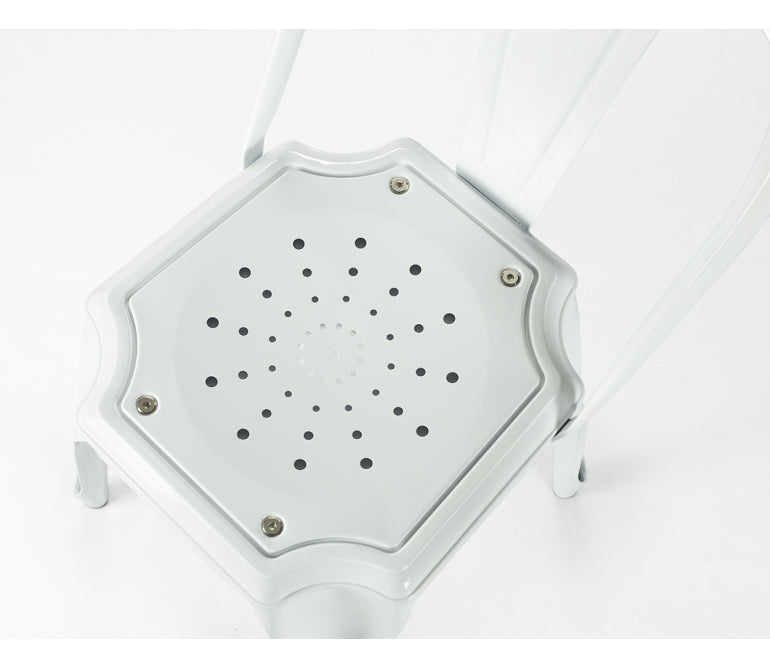 Chaise à manger en acier Mara blanc