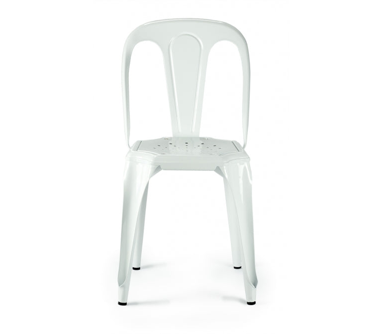 Chaise à manger en acier Mara blanc