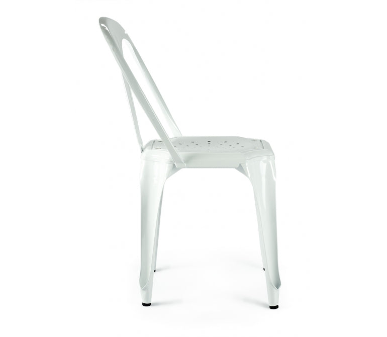 Chaise à manger en acier Mara blanc