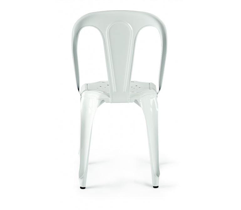 Chaise à manger en acier Mara blanc