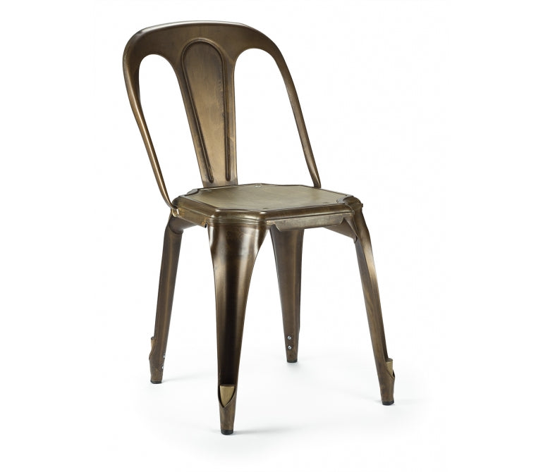 Sedia da pranzo rustica in acciaio Mara