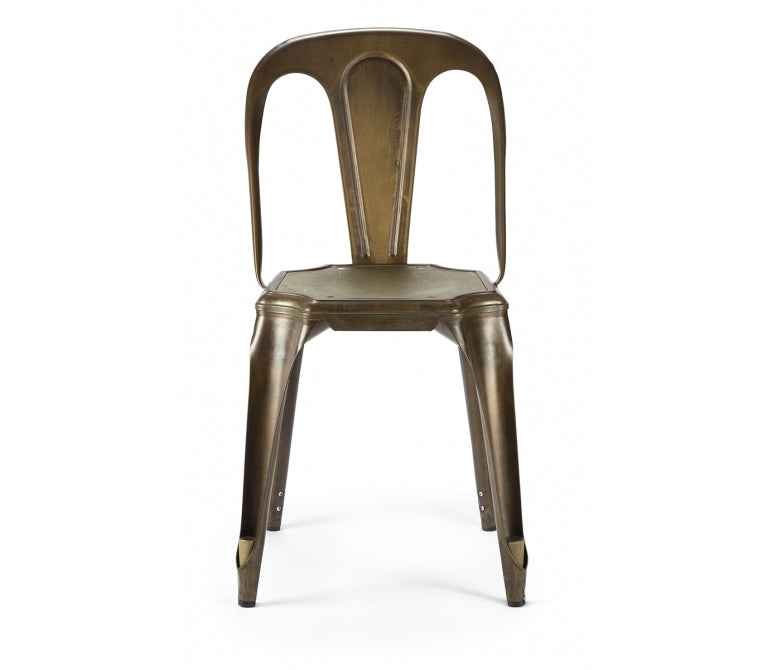 Sedia da pranzo rustica in acciaio Mara