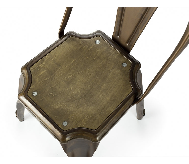 Sedia da pranzo rustica in acciaio Mara