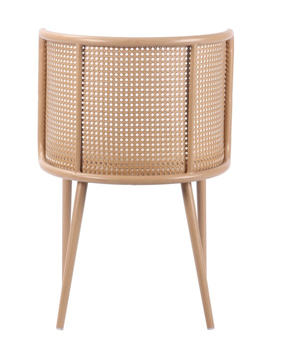 Chaise à manger avec accoudoirs Safa rotin couleur naturelle