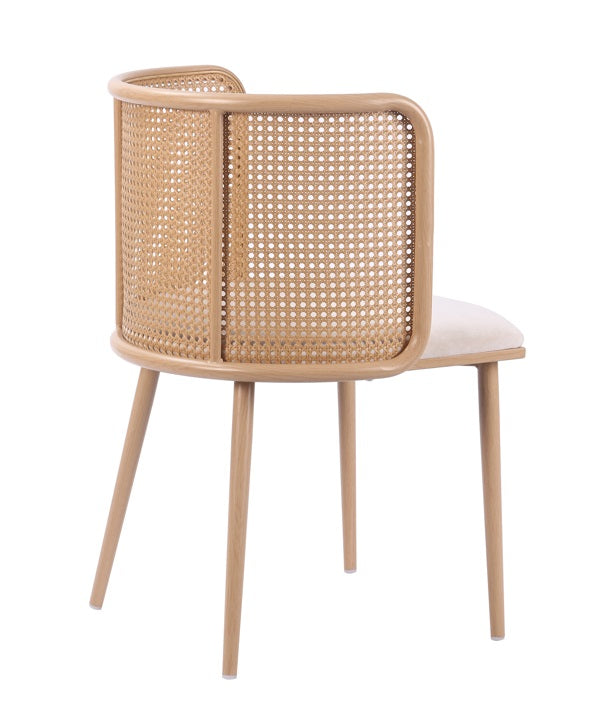 Chaise à manger avec accoudoirs Safa rotin couleur naturelle