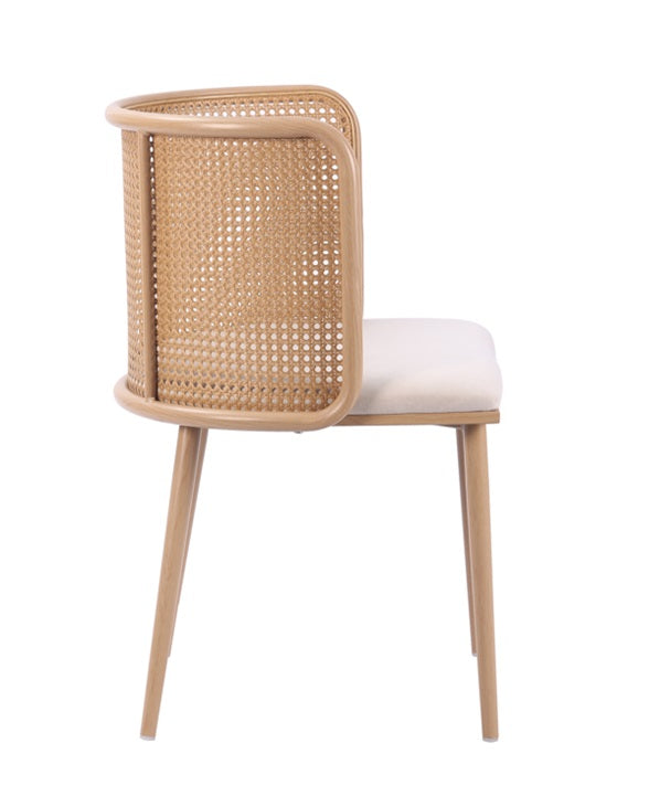 Chaise à manger avec accoudoirs Safa rotin couleur naturelle