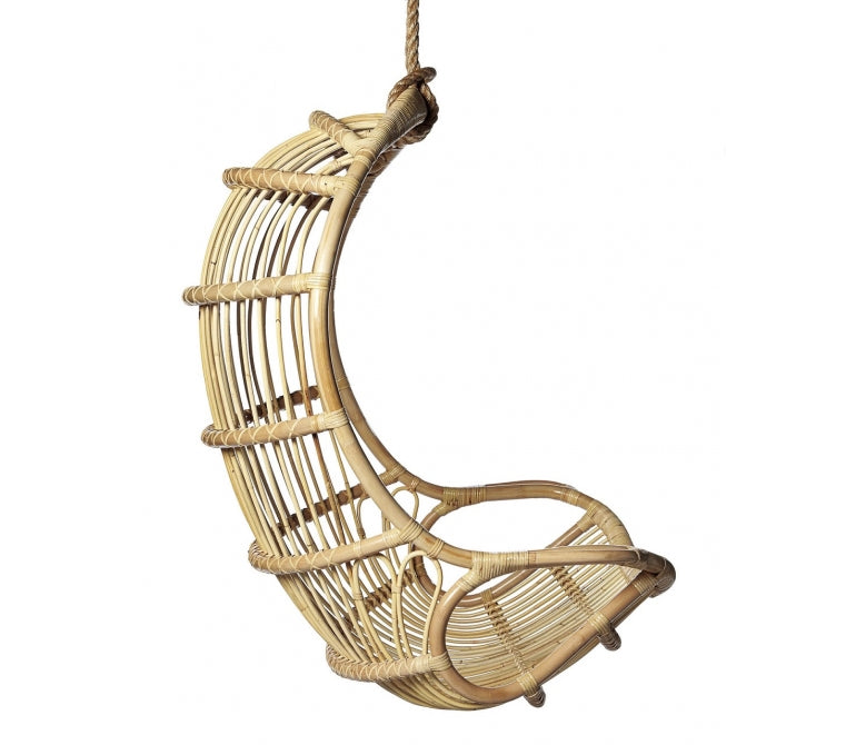 Poltrona sospesa in rattan naturale Cavern