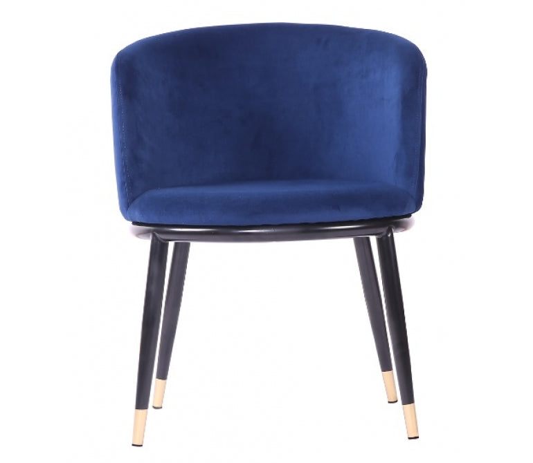 Fauteuil de salle à manger en velours bleu Orenda