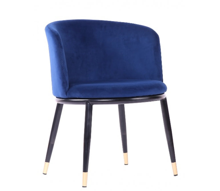 Fauteuil de salle à manger en velours bleu Orenda