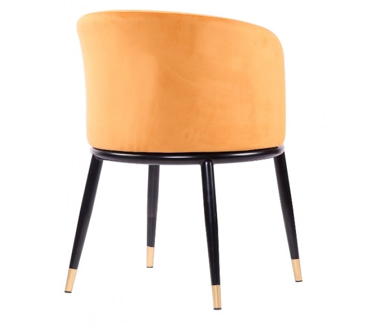 Fauteuil de salle à manger en velours jaune Orenda