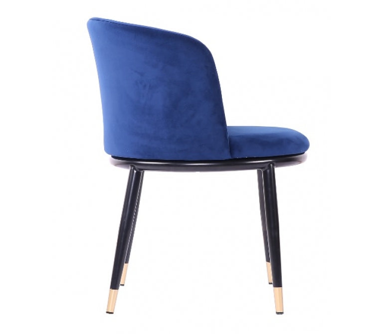 Fauteuil de salle à manger en velours bleu Orenda