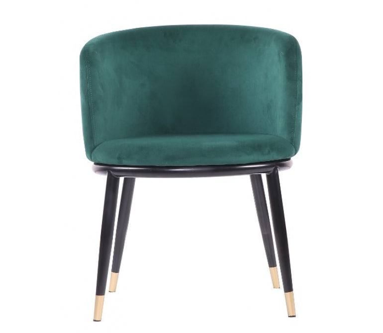 Fauteuil de salle à manger en velours vert Orenda