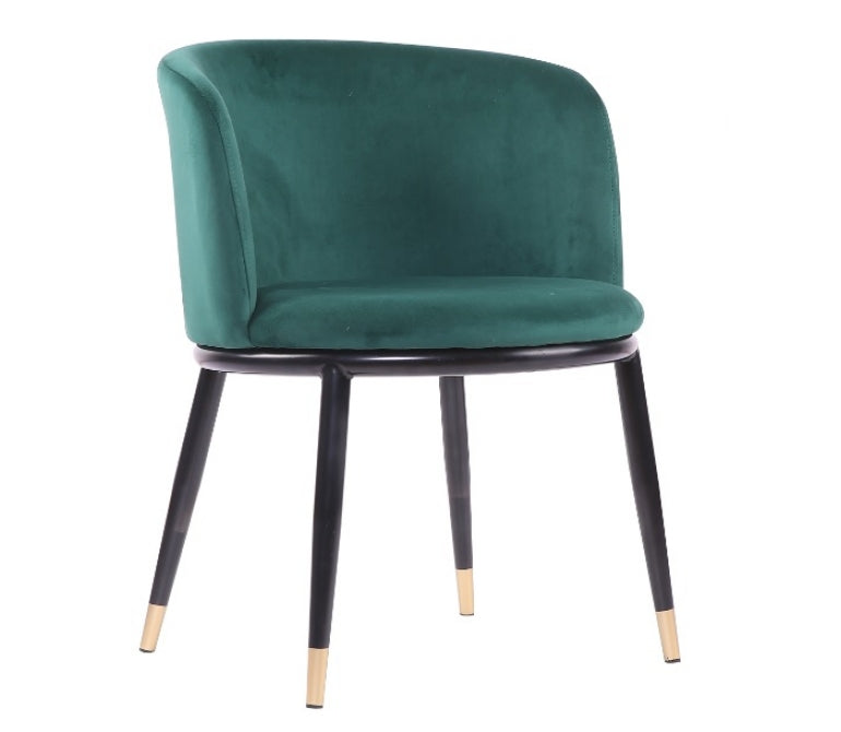 Fauteuil de salle à manger en velours vert Orenda