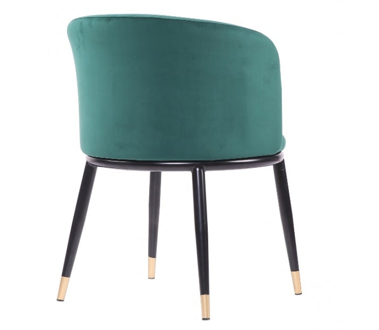 Fauteuil de salle à manger en velours vert Orenda