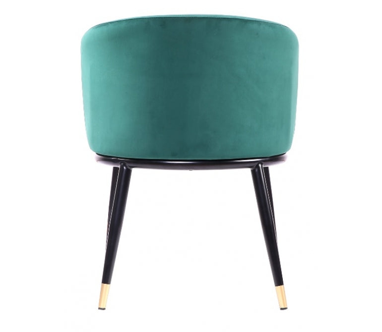Fauteuil de salle à manger en velours vert Orenda