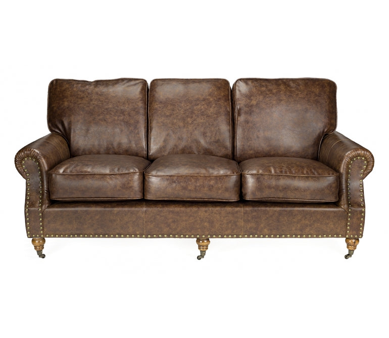 Sofa vintage semipiel envejecido Franklin