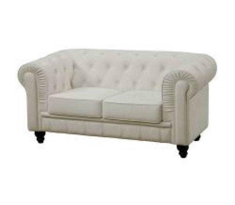 Sofa chester 2 plazas piel Blanco