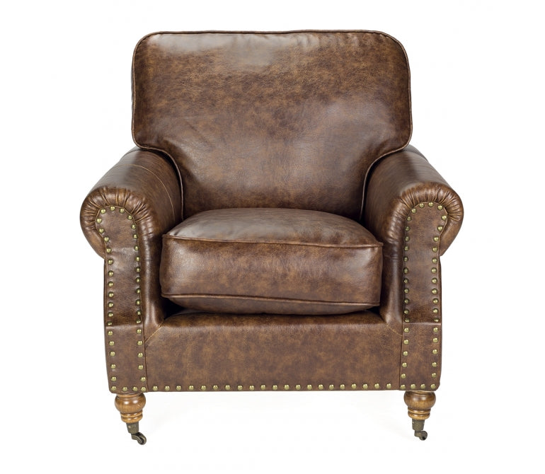 Sofa vintage semipiel envejecida Franklin